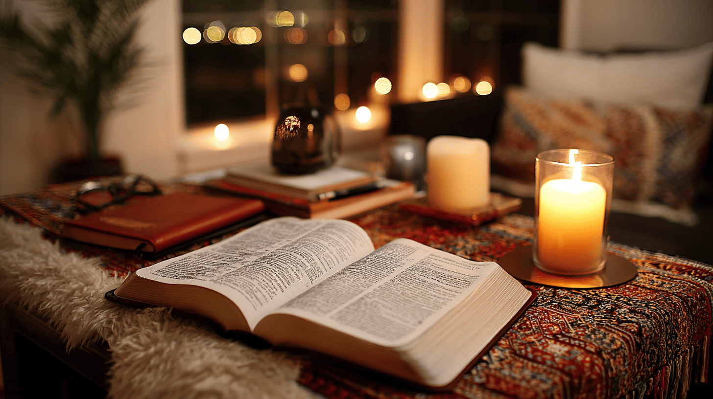 Peaceful prayer space setup